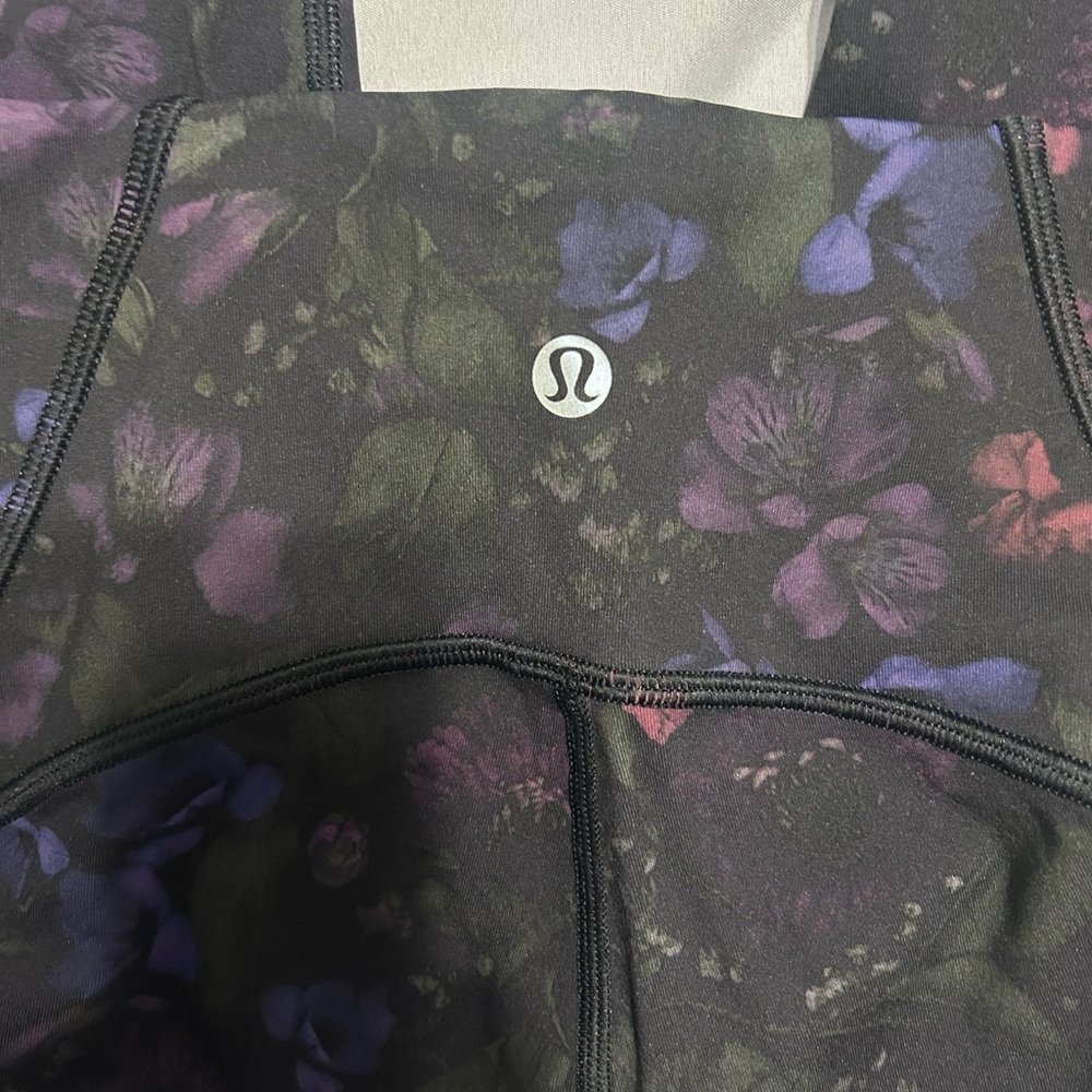 Lululemon Athletica Floral Leggings - Black and Purple